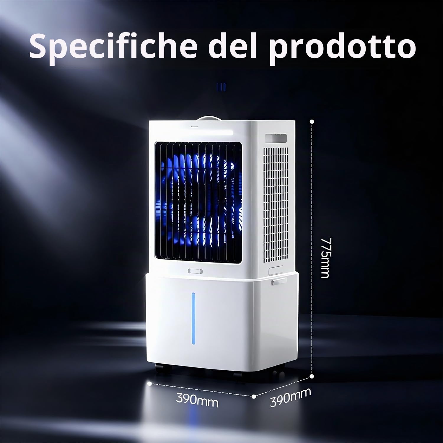 Condizionatore Portatile Senza Tubo 25L Raffrescatore D'Aria | 3 Velocità,Oscillazione 90°,Telecomando, Timer 1-12 Ore,Silenzioso, Silenzioso Per Casa Ufficio