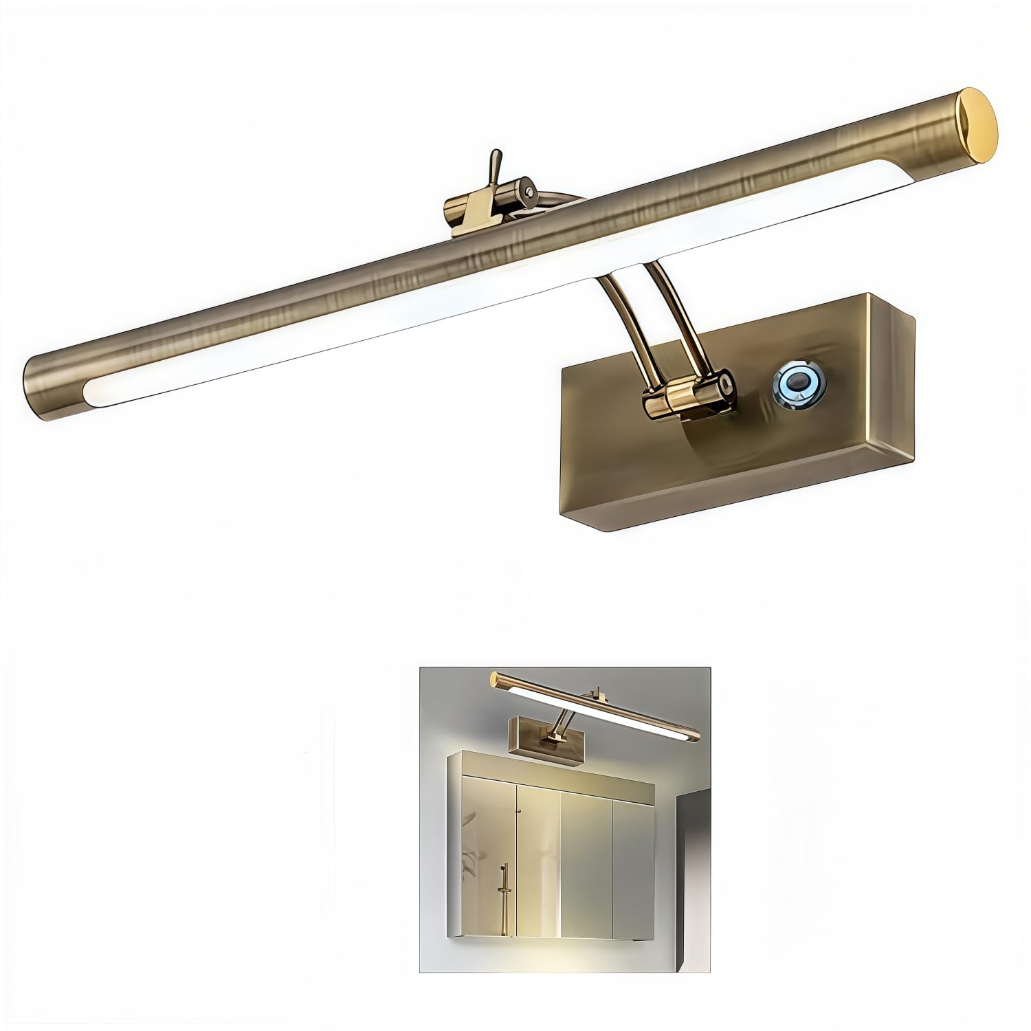 Touch Dimmer - Lampada da parete a LED, 43 cm, faretti da parete, lampade per specchio da bagno, illuminazione e illuminazione per bagno, decorazione interna