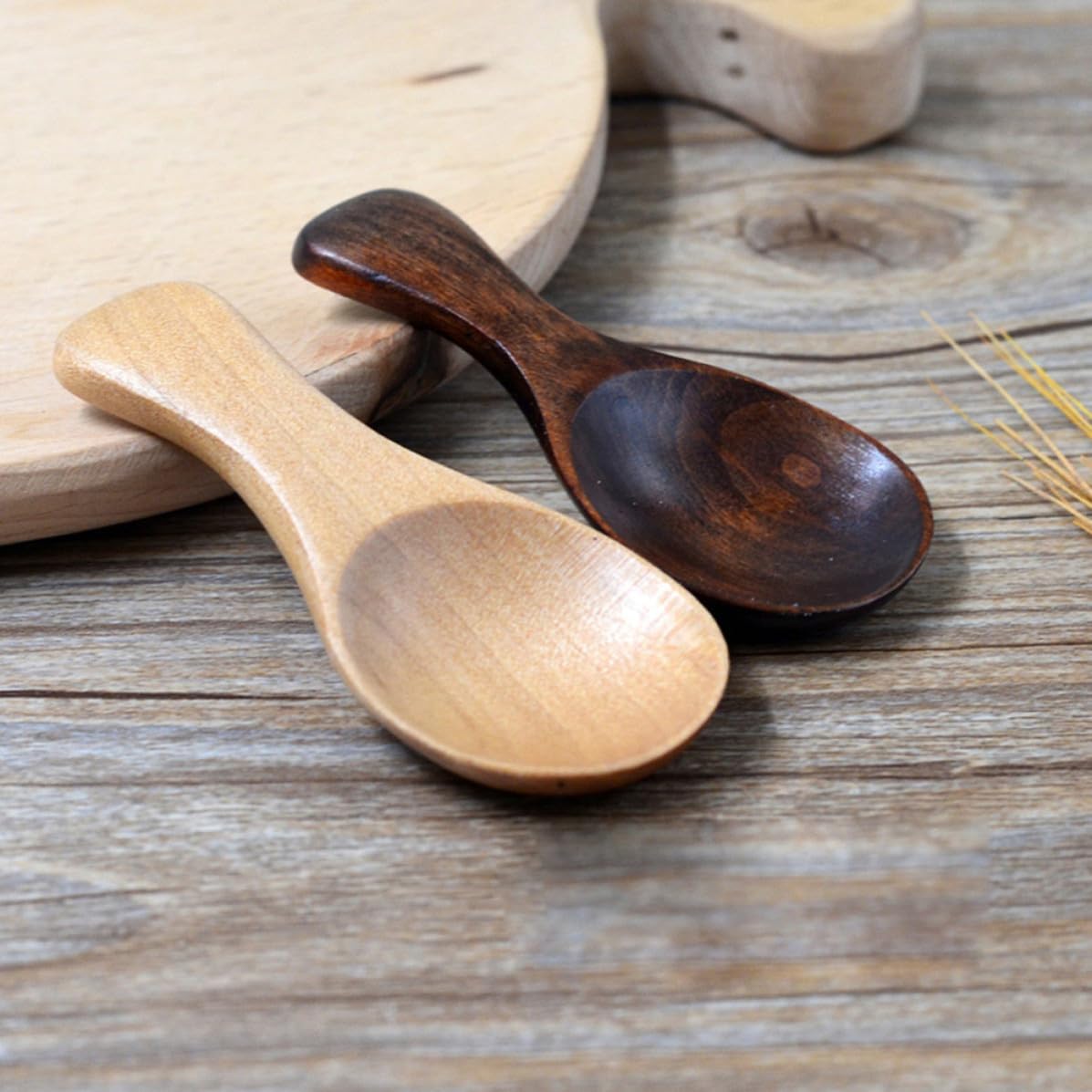 Wooden Salt Spoon 10pcs Short Handle Mini Milk Powder Scoop