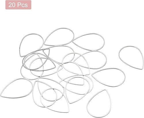 Miniatura 3 de MECCANIXITY Enlace de aro con cuentas de lágrima, bisel abierto hueco para la fabricación de joyas de aretes, Metal, Lágrima