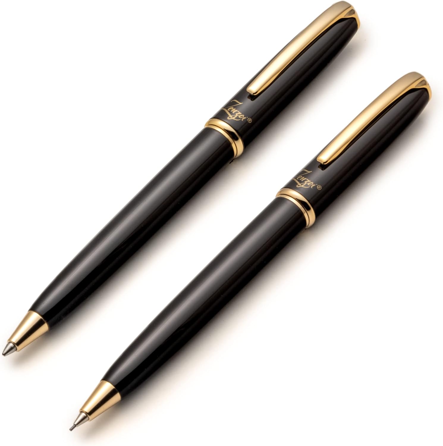 ZenZoi Luxury Black Pen & Pencil Set – Metal, Retractable Executive Ballpoint Pen & Mechanical Pencil 0.7 MM. Fancy, Quality Pen Gift Set for Men, Women. Nice, Professional, Office Pen ZenZoi Luxury Black Pen & Pencil Set – Metal, Retractable Executive Ballpoint Pen & Mechanical Pencil 0.7 MM. Fancy, Quality Pen Gift Set for Men, Women. Nice, Professional, Office Pen