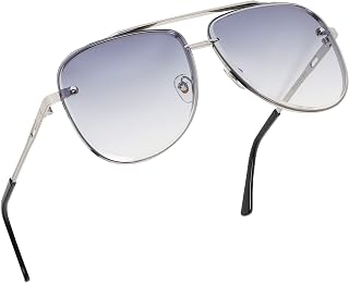 Dervin UV Protected Driving Pilot Metal Body Aviator Sunglasses for Men and Women (Large Size) Price In India