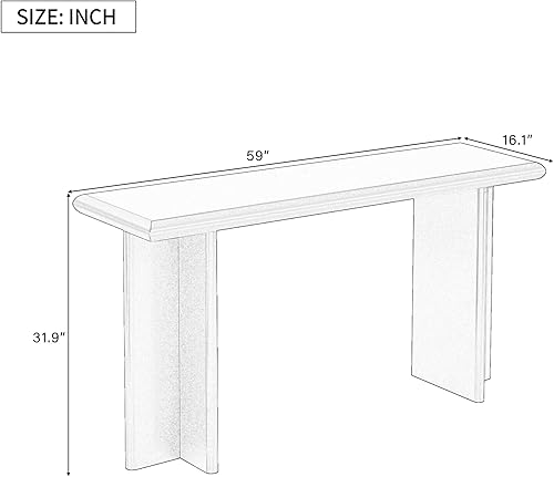 Miniatura 2 de Mesa consola moderna con patas en forma de U, 59.1 pulgadas, entrada extralarga, mesa de sofá para entrada, pasillo, sala de estar, vestíbulo,