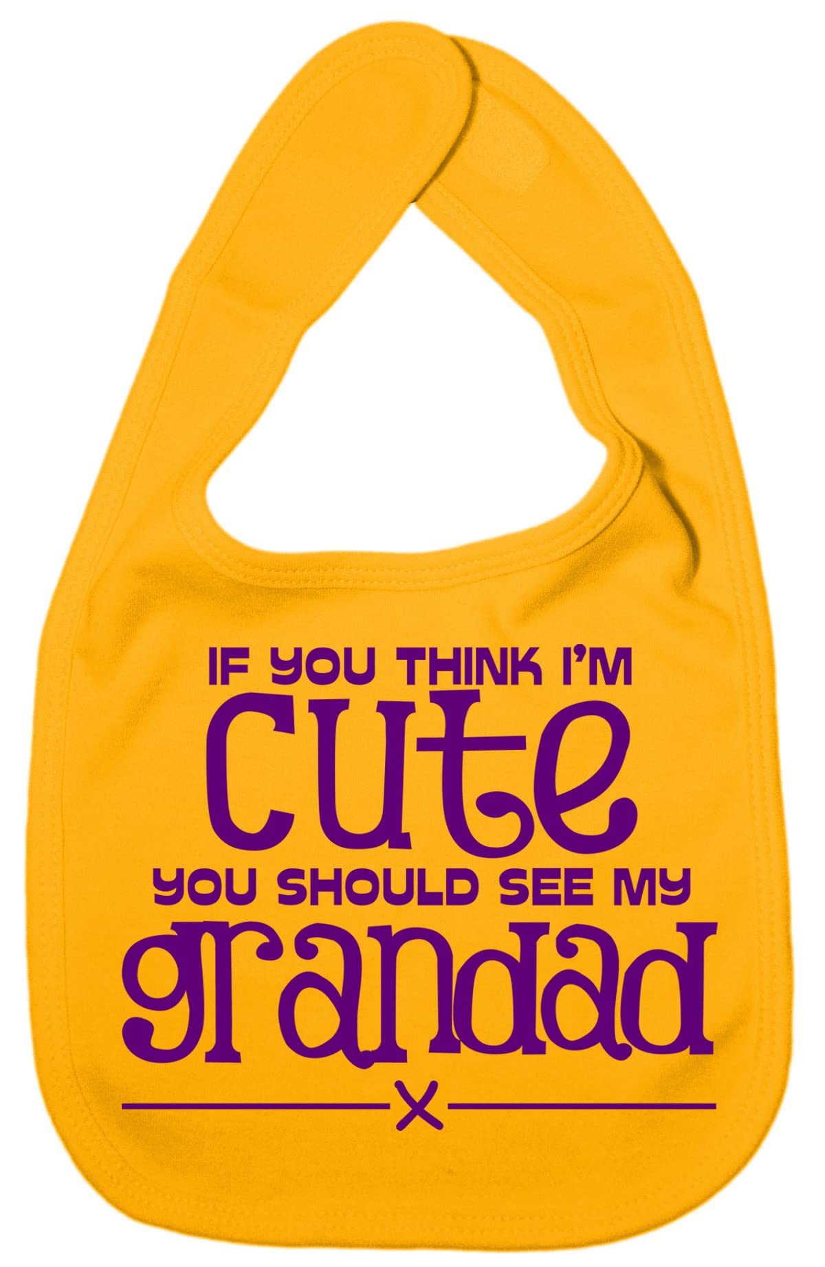 Image is Everything IiE, If you think I'm Cute you should see my Grandad, Grandson Granddaughter Baby Unisex Soft Cotton Feeding Bib, Yellow