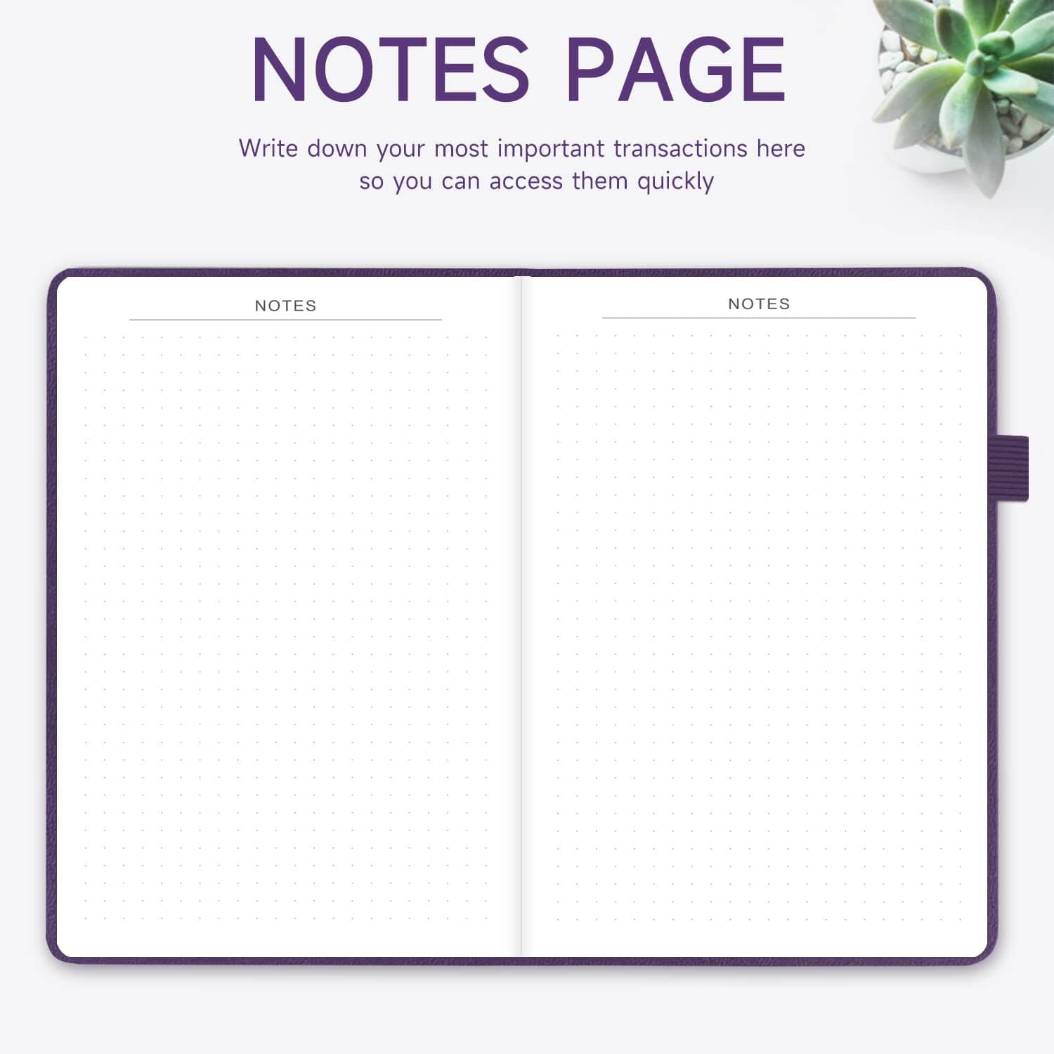 KUMEER Check Register – Elegant Check Registers for Personal Checkbook with Check & Transaction Registers, Hardcover Checkbook Log 5.2x7.6" (Purple) : Office Products