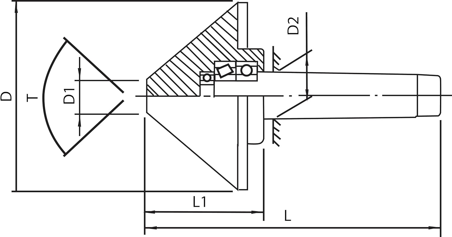 Morse Taper 4 MT4X3" Bull Nose Center for Lathe