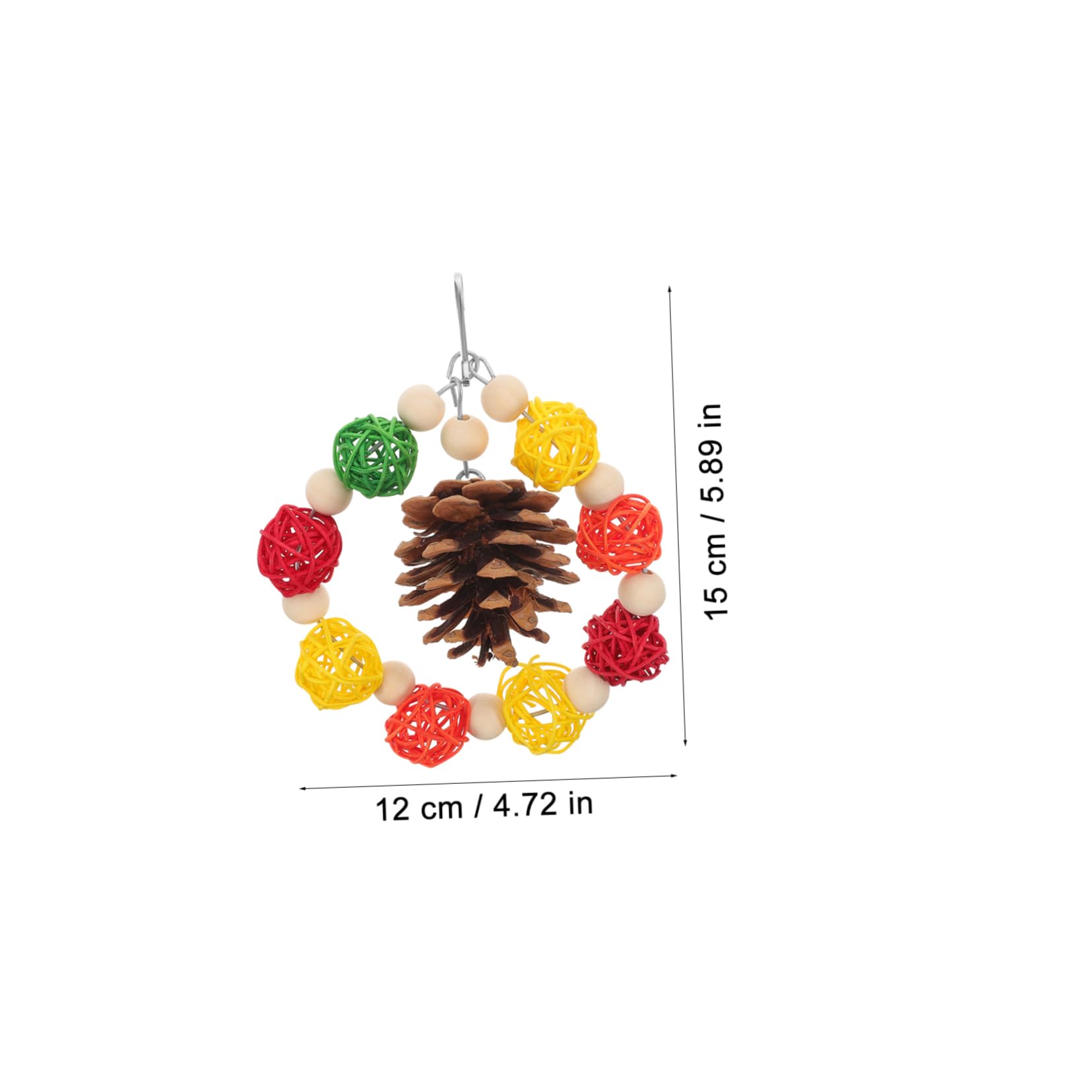 minkissy 4pièces Jouet De Mâcher pour Oiseaux avec Cônes De Pin Et Rotin Jouet De Naturel pour Perroquets Et Oiseaux Amusement Sécurisé Et Décoratif pour Cage