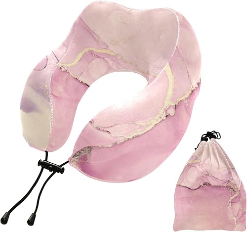 Ink Colors - Almohada de cuello translúcida compacta y portátil, almohada de viaje para avión, con bolsa de almacenamiento con cordón