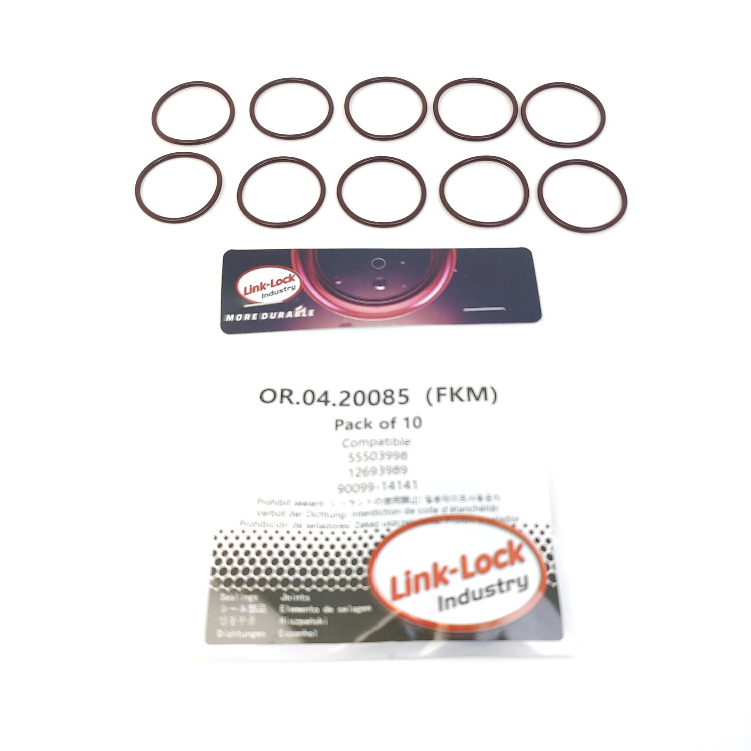10PCS OR.04.20085 FKM Viton Sealing O-Ring Kit of Crankshaft 55503998 12693989 90099-14141 for Chevrolet for OPEL for Toyota
