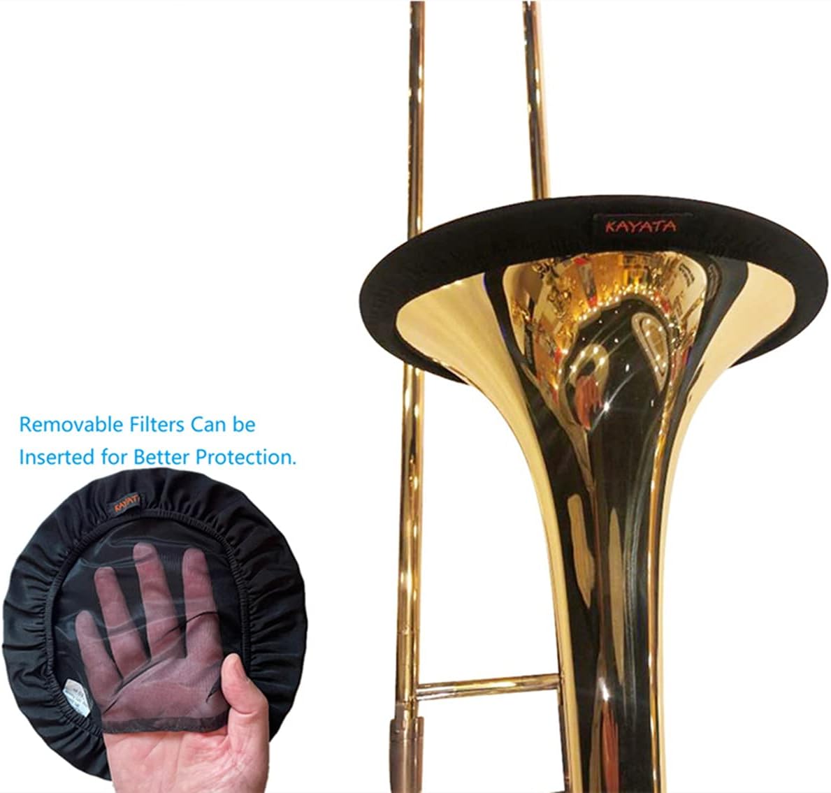 KYT Music Instrument Bell Cover 10'',Washable and Reusable,Dolble-Layer Bell Cover for Baritone Bass Trombone(large bell) Mellophone Marching Trombone Marching Baritone Marching French horn : Musical Instruments