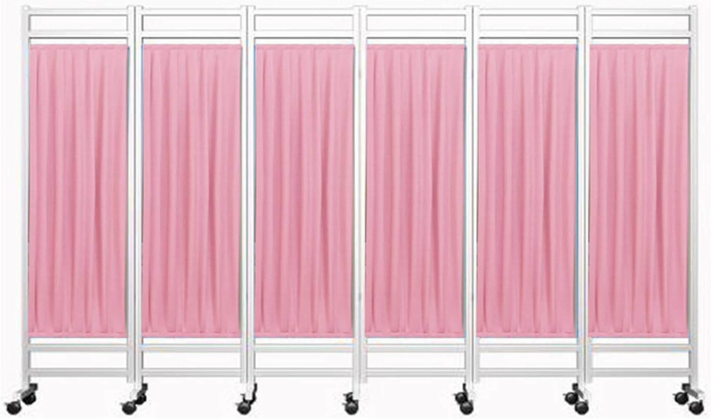 3 8 Panels Medical Privacy Screen,Standing Door Partition with Wheels,6Ft High Folding Room Seperating Divider for Ward Clinic Patient Exam (A 6)