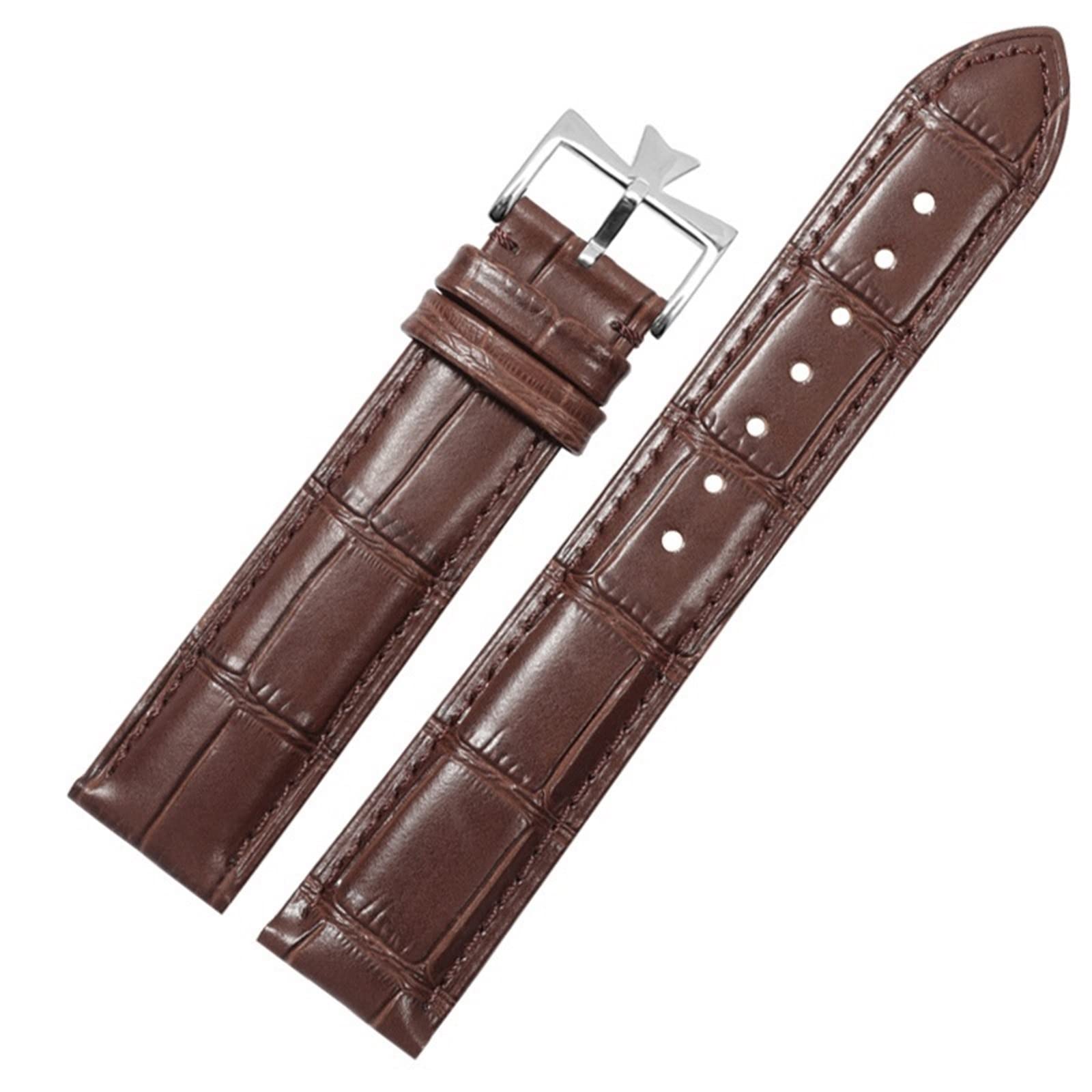 Bracelet de montre en cuir véritable 21mm de rechange marron