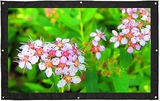 Zerone Tela de projeção, tela de projeção dobrável de 50 cm para montagem na parede exterior filmes internos vídeo home theater projetor tela 16:9