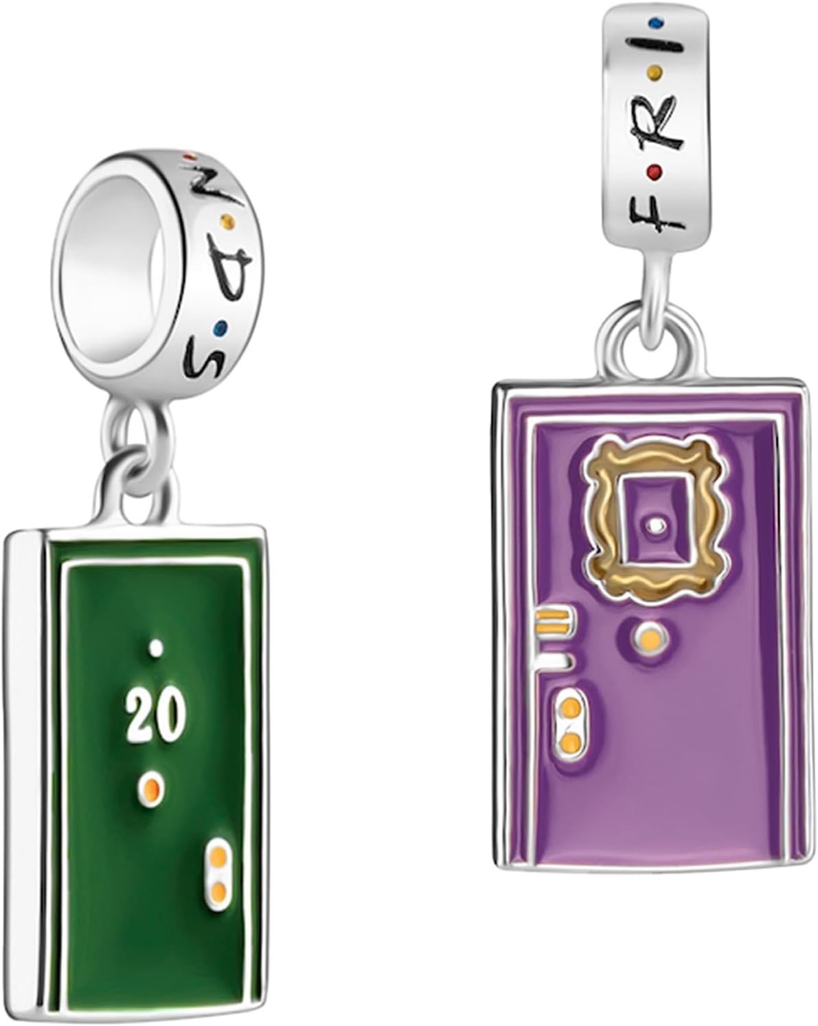 Friends Door Charm 925 Sterling Silver Friends Door Charm Christmas Birthday Mother Gift Beaded Jewelry