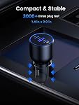 UGREEN USB C Car Charger, Super Fast Charging Cigarette Lighter Adapter | 130W 3-Port, PPS Fast Charging Car Phone Adapter, 12-24V USB Outlet, Cooling vent, for MacBook, iPhone 17, Galaxy, iPad