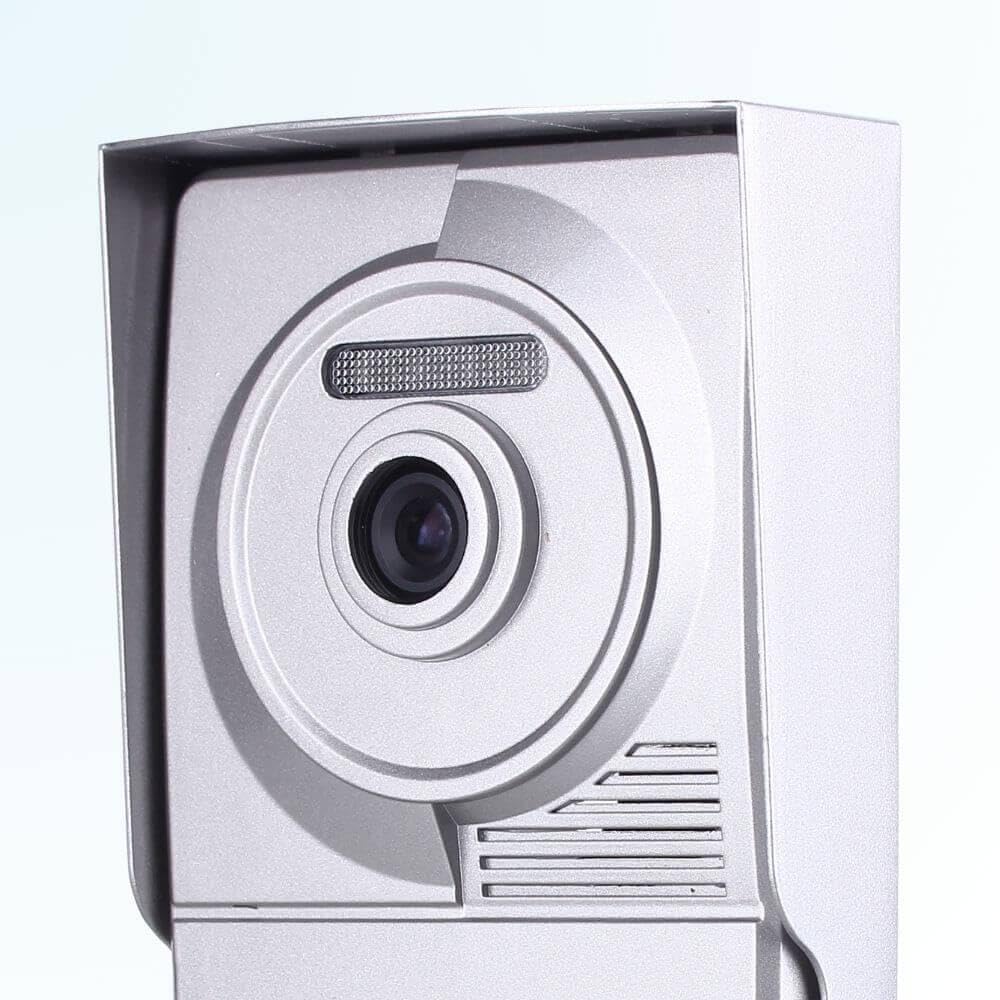 Portier interphone vidéo Classic 4 Fils - 1 Appartement - 1 écran Blanc 7" - avec mémoire Photos - avec Lecteur de Badge