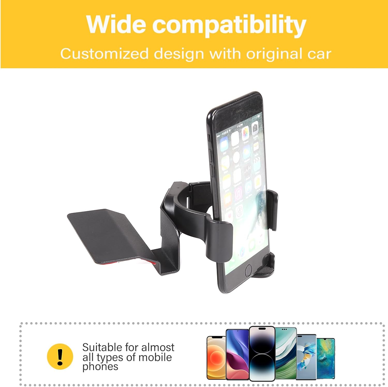 Car Multifunctional Cell Phone Holder Cup Holder Bolt-on 2-in-1 Center Console Cell Phone Holder Water Cup Holder Compatible with Ineos Grenadier 2020-2024 (Center Navigation Screen)