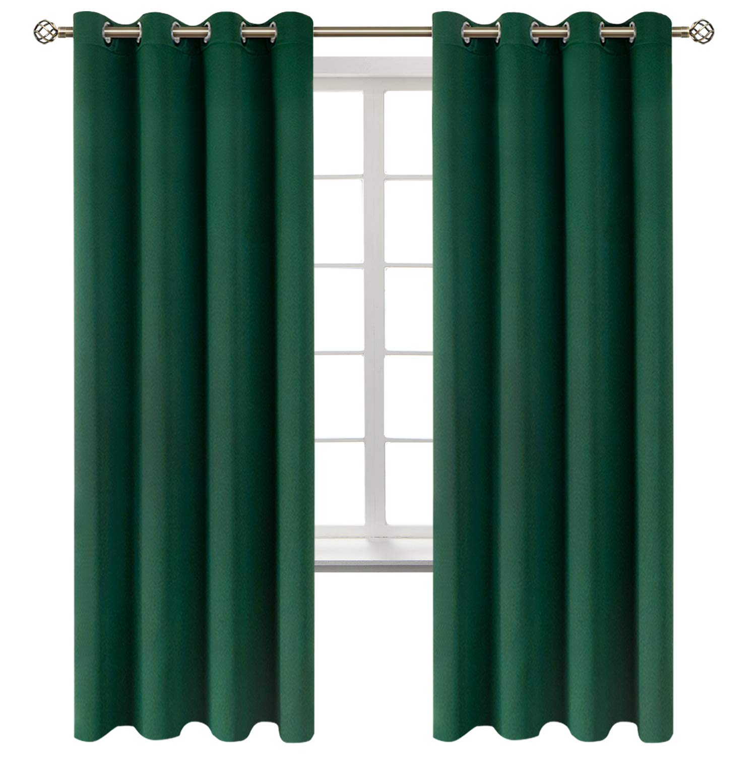 BGment Emerald Green Blackout Curtains for Bedroom 72 Inch Long - 2 Panels