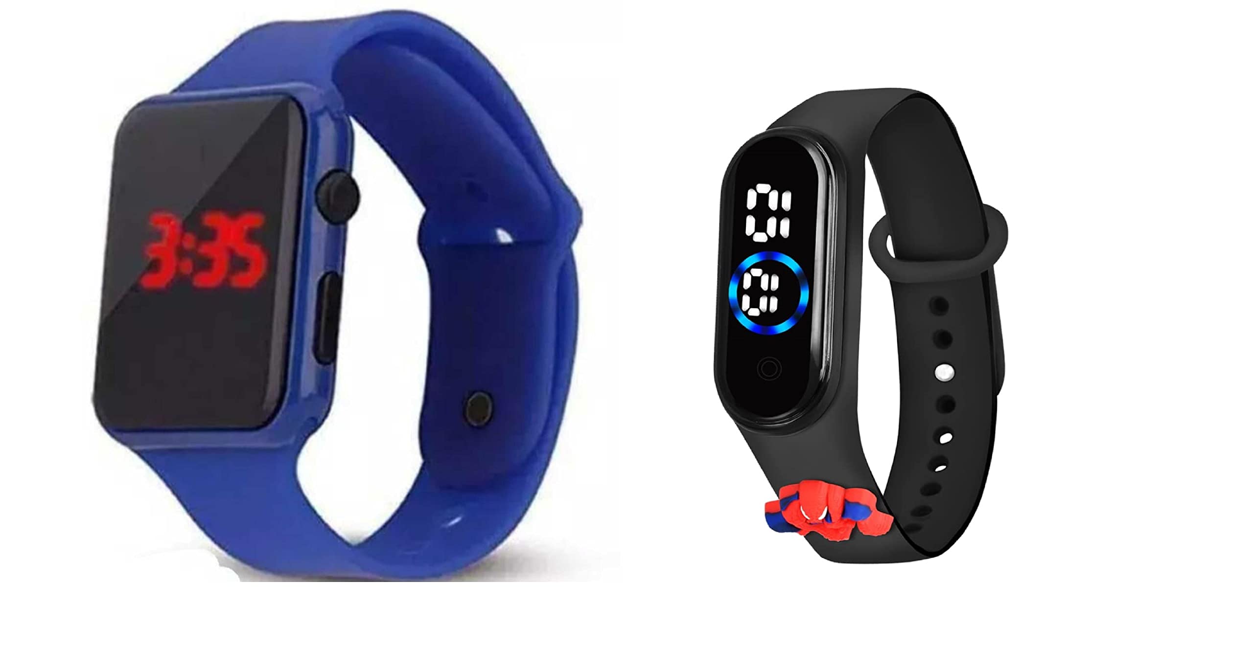 BITZAGDigital Dial Black Touch LED Watch for Stylish Kids Digital Watch for Boys Girls and Kids (Pack of 2), black, strap