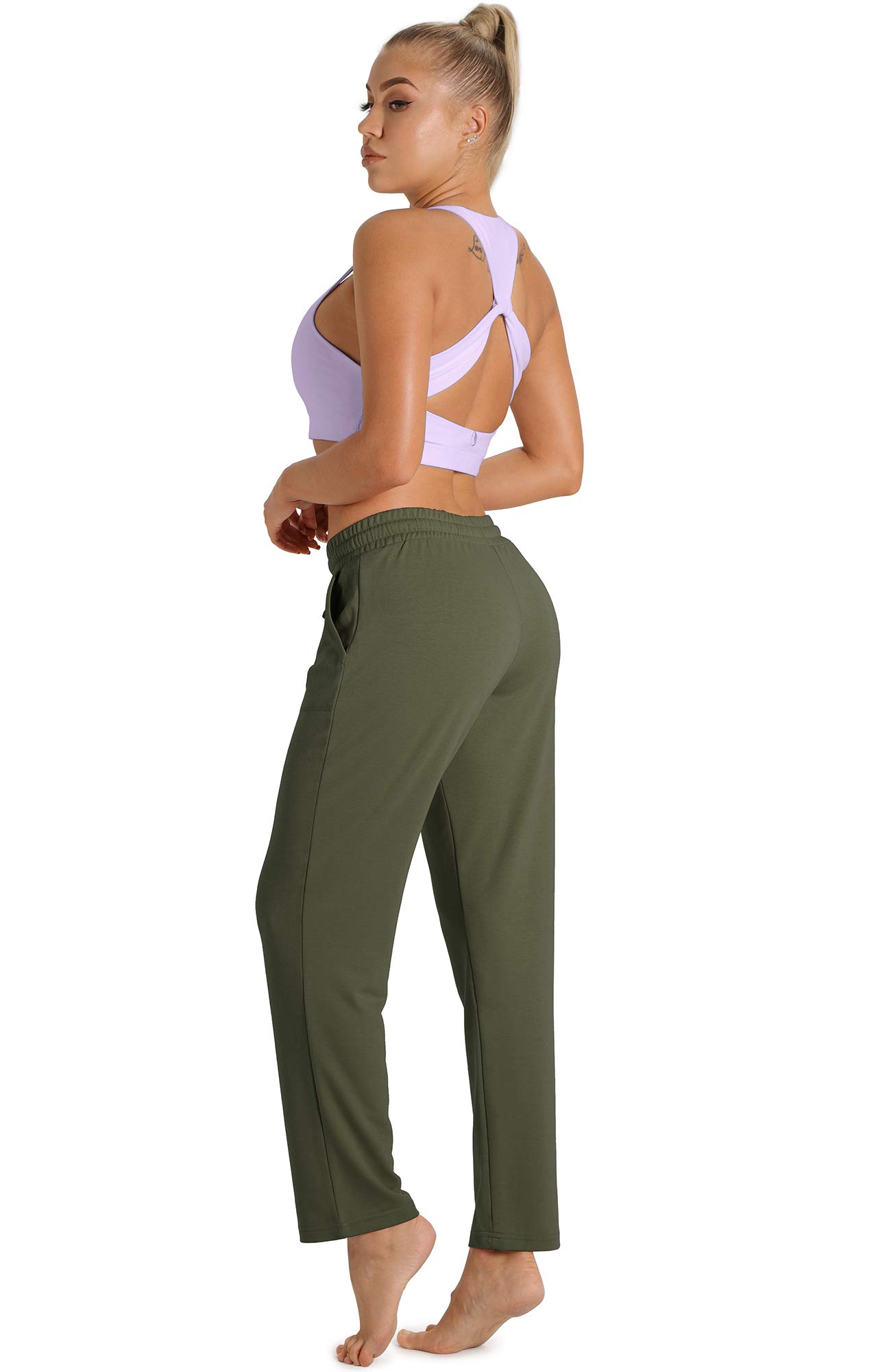icyzone Femme Pantalons de Jogging Décontracté Pantalon de Sport avec Poches, Longue Jogger Pants