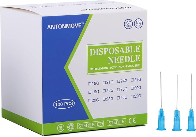 Dispensing Accessories Stainless Steel Industrial Needles 100pcs (23G 30mm/1.18in)