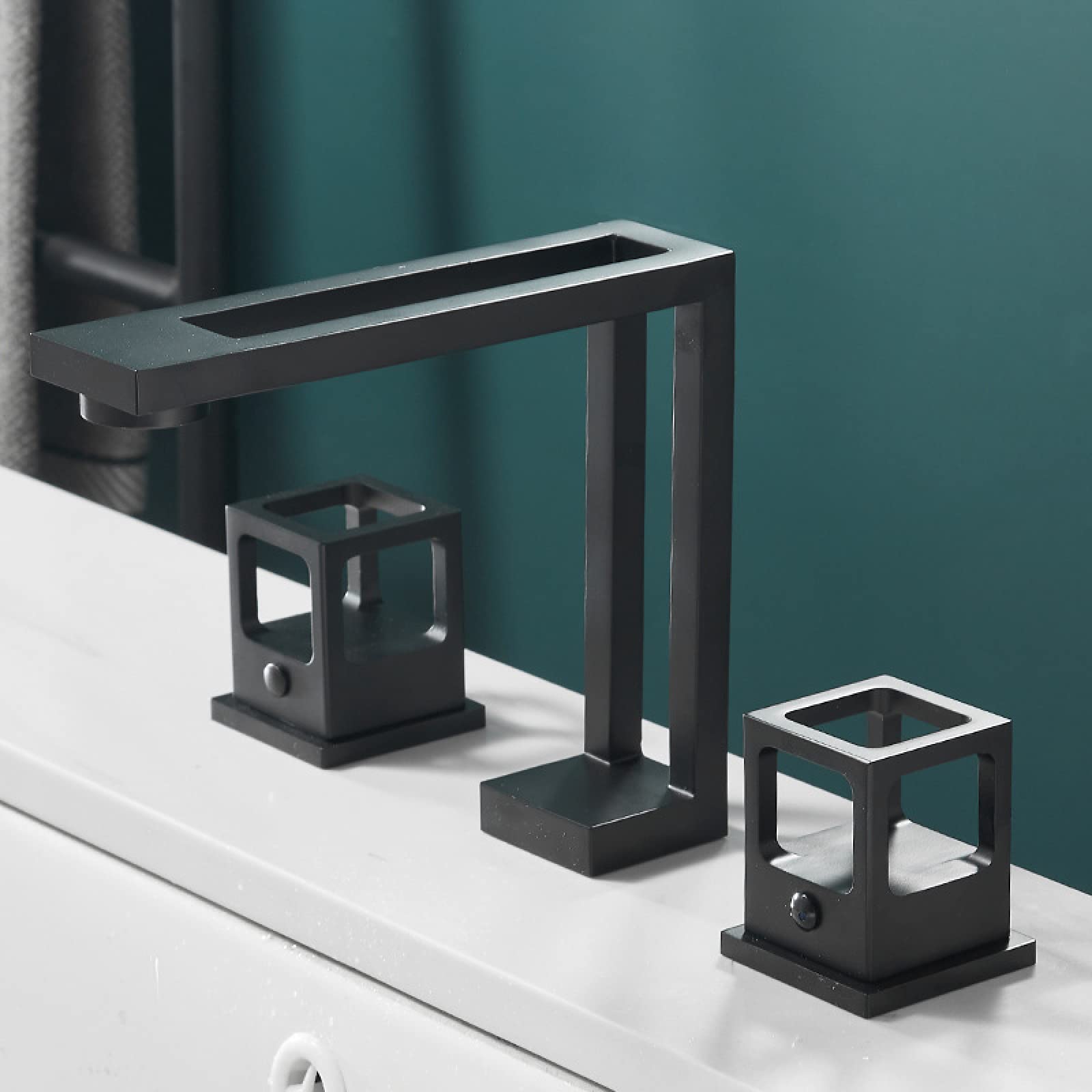 Robinet de lavabo 3 trous en cuivre résistant eau chaude - 2