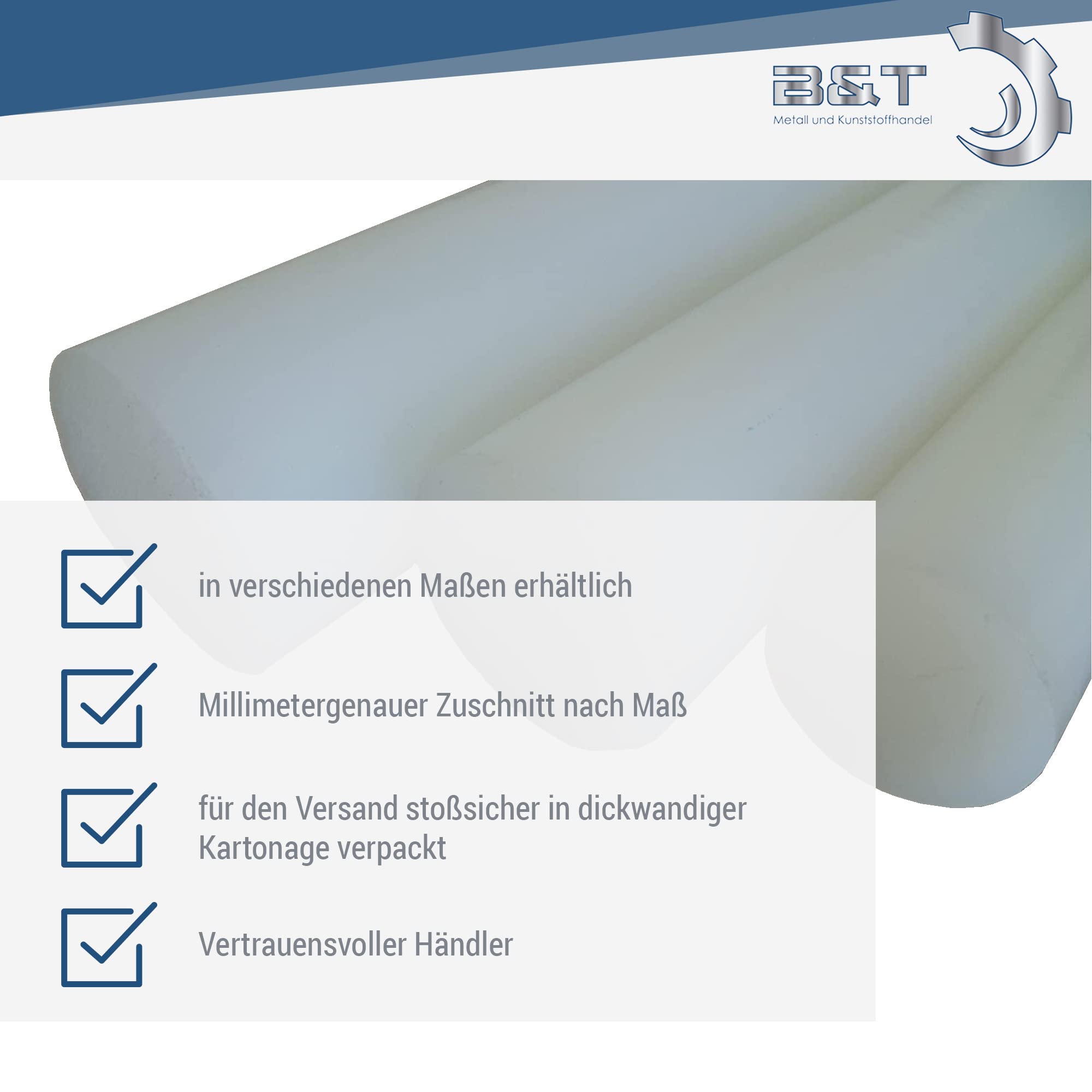 POM Hohlstab Natur/Weiß – 30 X 15 Mm, Länge 500 Mm, Alt-intech – Hohe Festigkeit & Geringe Wasseraufnahme