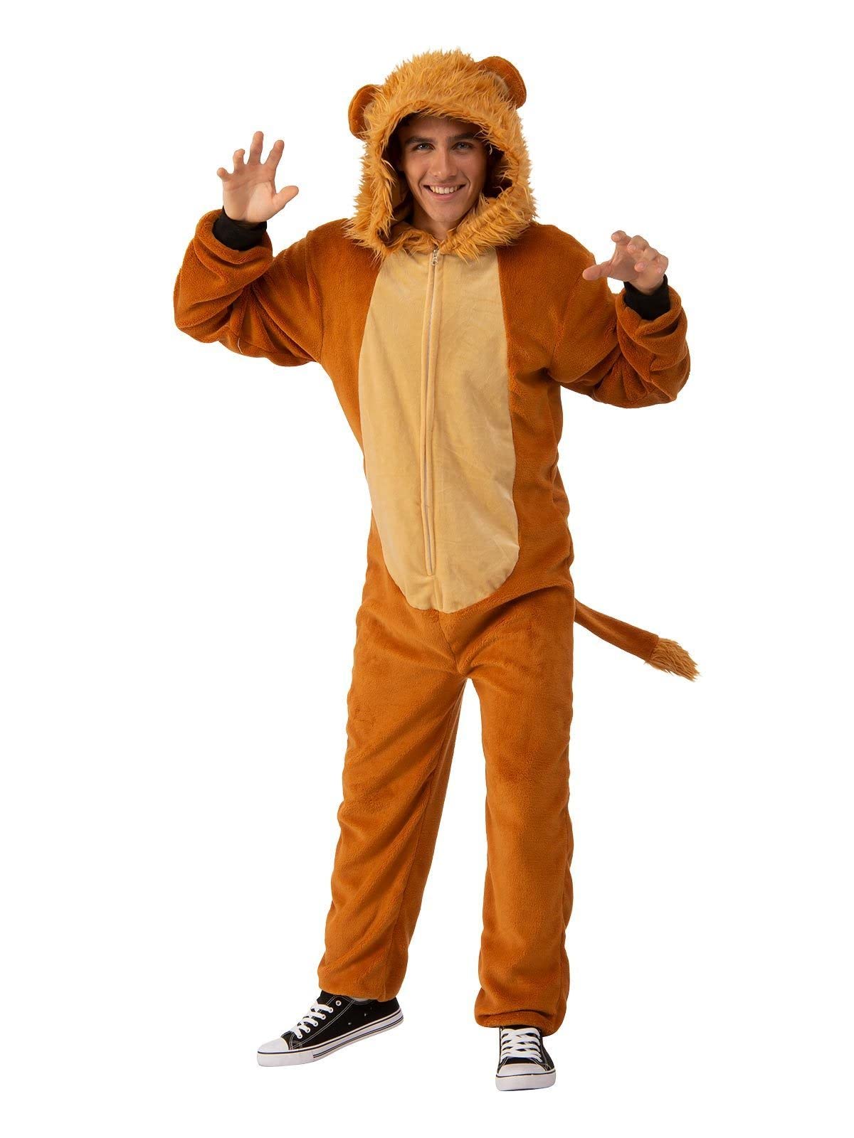 Lion Comfywear Hooded Jumpsuit for Adults, Unisex S/M