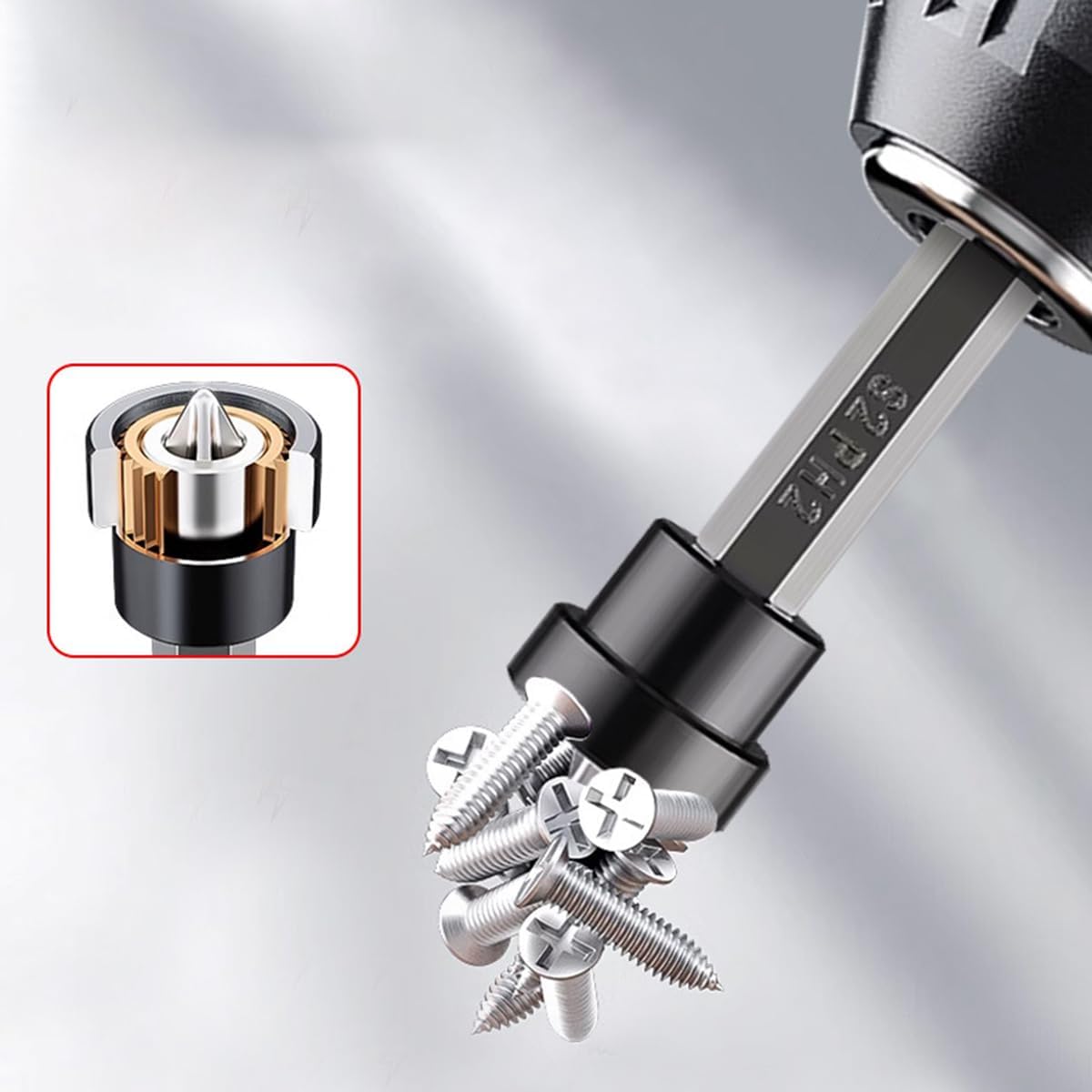 5pcs Set TEURSA ® Premium Magnetic Drywall Screw Setter - PH2 Bits for Plasterboard - Hex Shank Positioning Bit - Easy Drywall Installation - Drill Accessory (5pcs 2")
