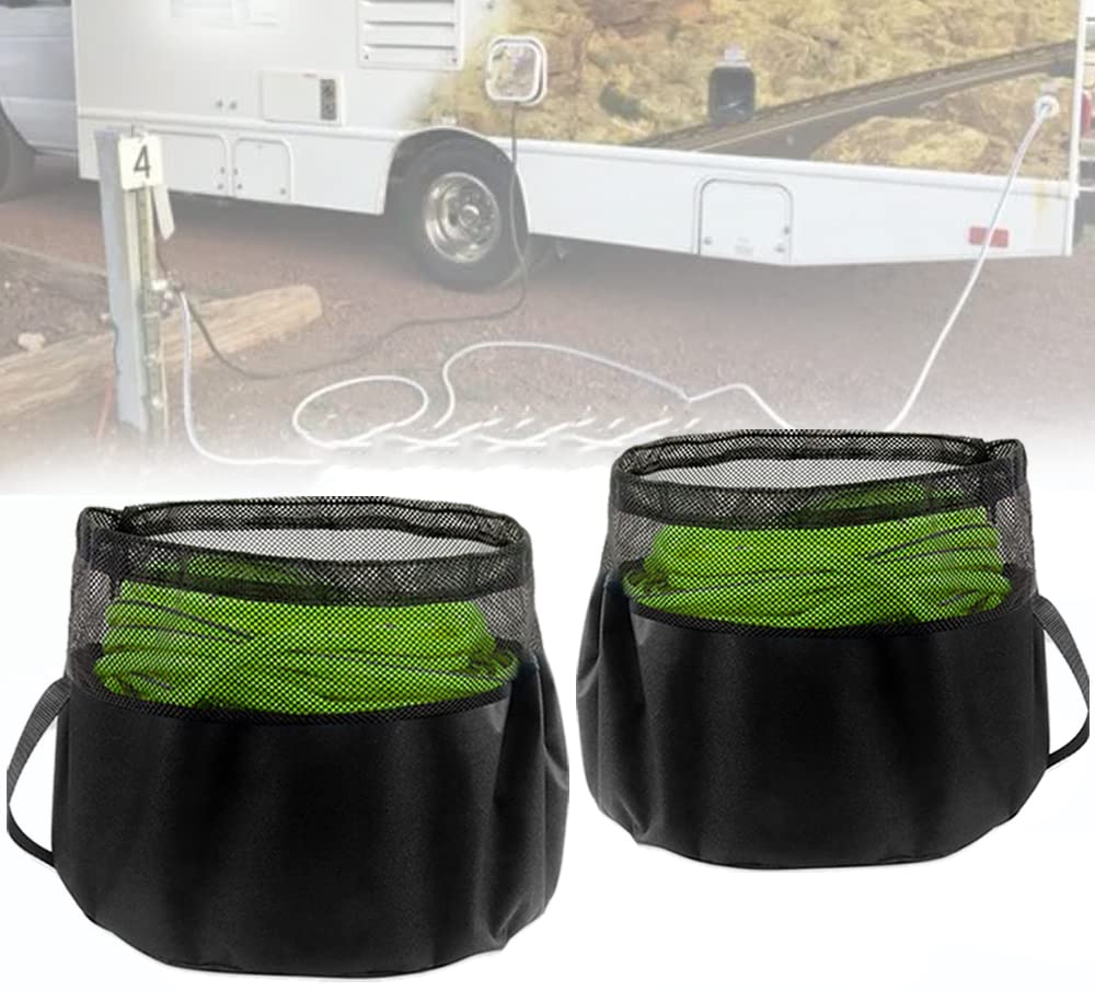 2 Pack RV Hose Storage Bags COOSOO Waterproof Breathable Handy Garden Hose Bag,Motorhome Organizer and Storage for Power Cable, Fresh Water Hoses,Waste Water Hoses,Sewer Hose Storage,Camper Essential