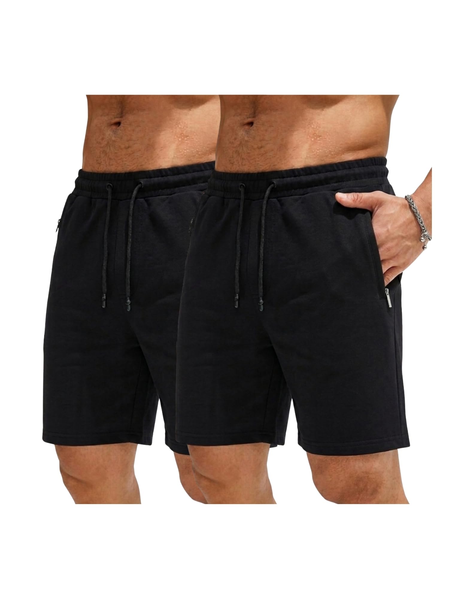COMEOR Shorts Herren - Baumwolle Kurze Hosen, Sporthose Kurz Männer Bermuda Jogginghose, Laufshorts Sommer Trainingshose