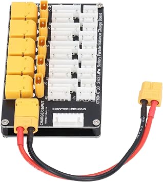 Parallel Charging Board with XT30/XT60 Plugs - Simultaneous Multi-Lipo Battery Charger for 2-6S Packs, Compatible with Balance Chargers