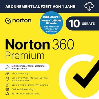 Norton 360 | Premium + Utilities Ultimate | 10 Device | 1 User | 1 Year | Activation Code by Email - View 2