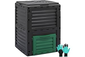 MoNiBloom 80 Gallon Compost Bin - Outdoor Rotating Tumbler for Fast Garden Composting