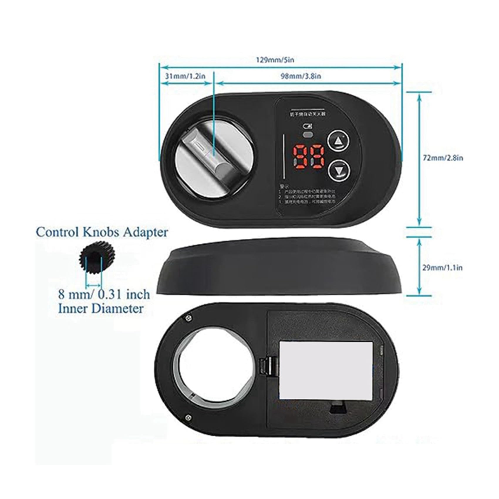 2X Estufa de Gas Temporizador de Apagado AutomáTico Interruptor Inteligente de Cocina Accesorios Antisecado Gas Natural Estufa de Gas Temporizador (Interruptor Derecho)