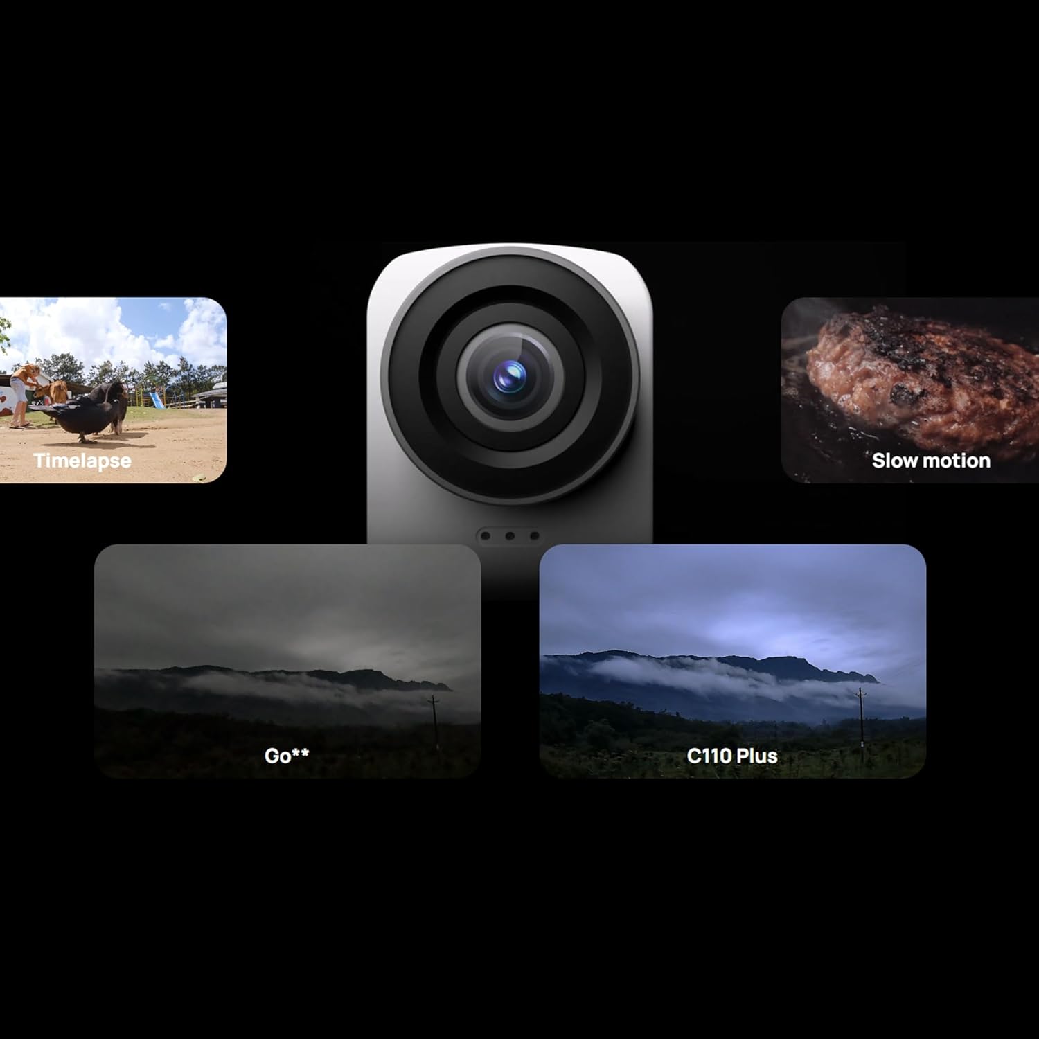 SJCAM C110 Plus Action Camera with 4K Video, Gyro Stabilization, and Audio Recording, Bundle Including: 64GB Micro SD Card, Card Reader, Card Wallet, and USB‑C Adapter - Image 3