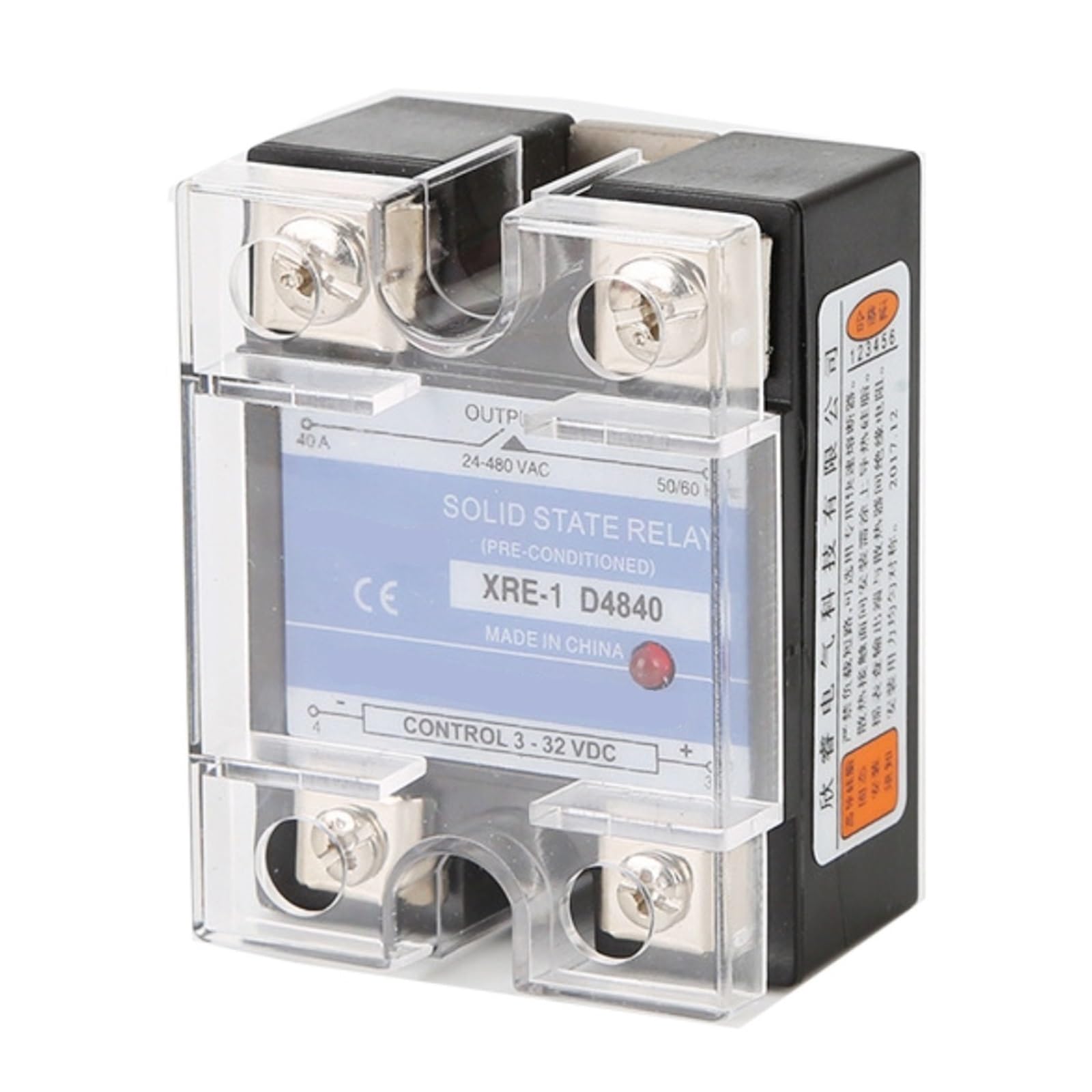 PKNVKZIDK SSR-40DA Single-phase Solid State Relay 3-32VDC DC Control AC Solid State Relay XRE-1 D48100 100A (XRE-1 D4840 40A)