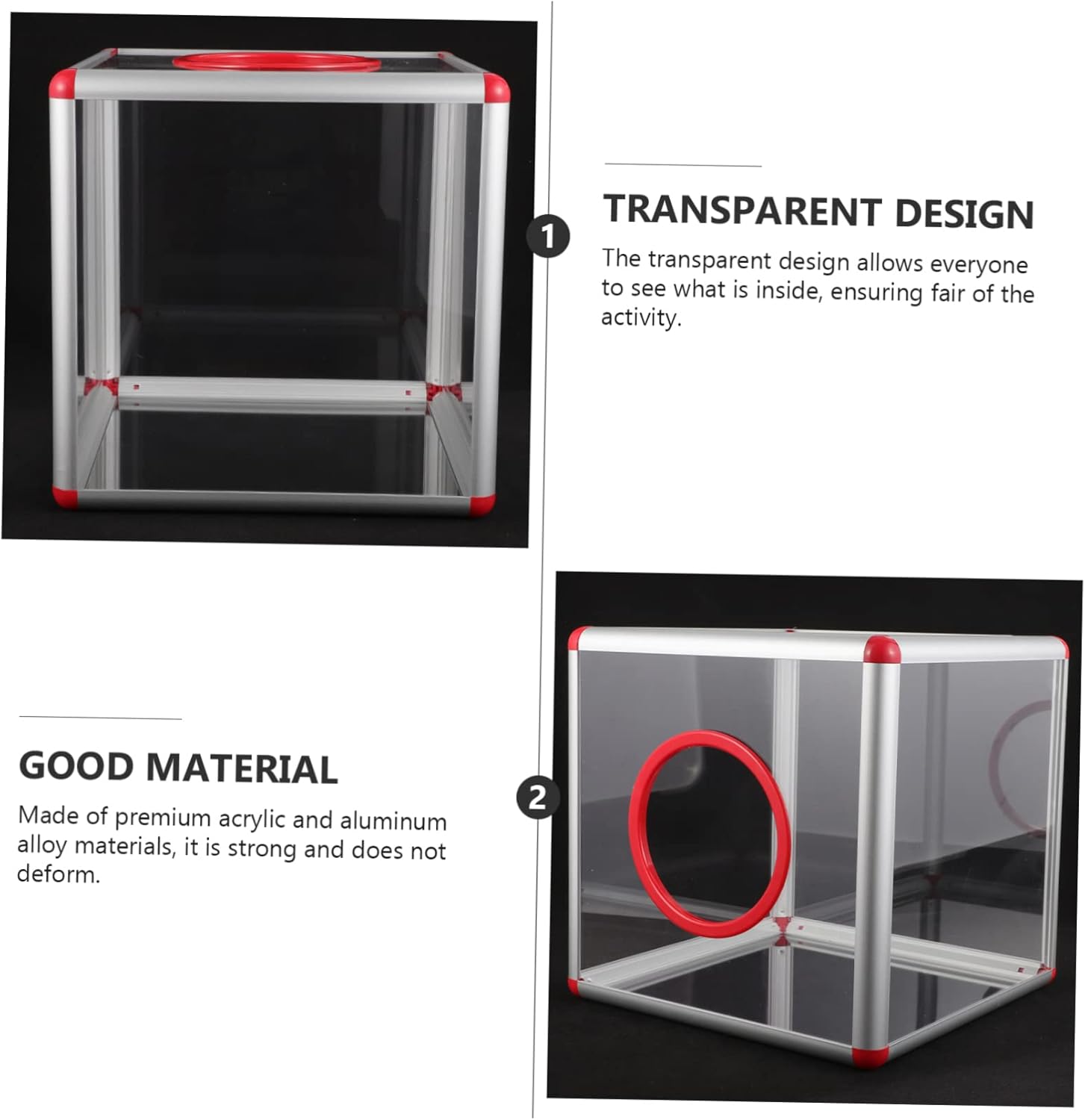 Gatuida Transparent Acrylic Raffle Box with Slot Multi Functional Donation Money Case for Voting Charity Office Events Scratch Resistant Ballot Ticket Container
