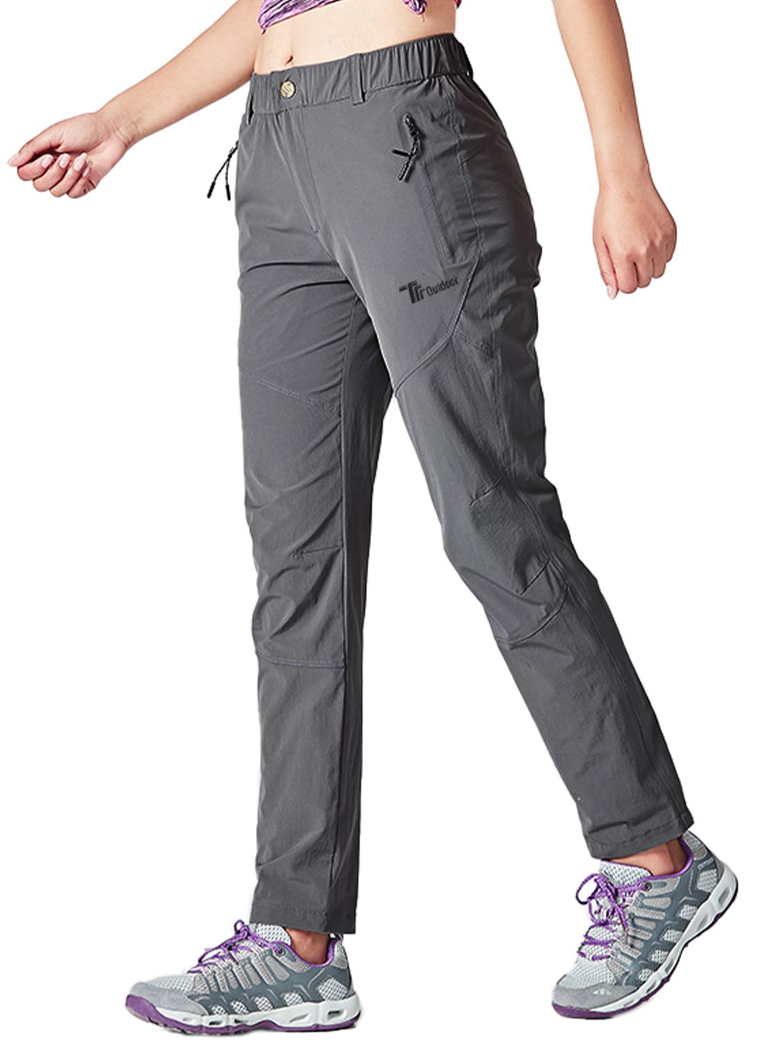 TBMPOY Women's Outdoor Hiking Stretch Work Pants Quick Dry Lightweight with Zipper Pockets UPF 50 Sun Protection