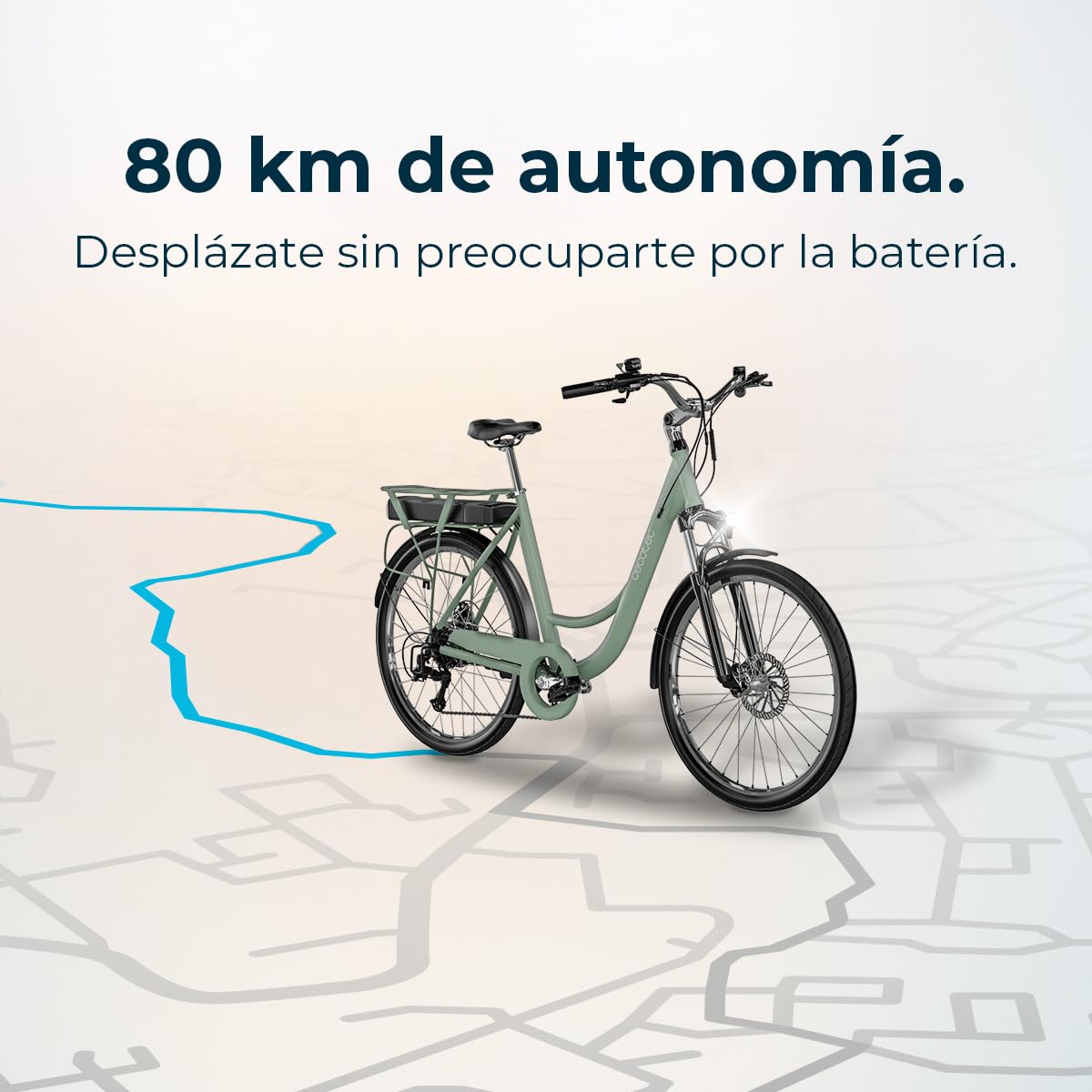 Cecotec Bicicleta Eléctrica de Ciudad Capital. 80 km de Autonomía, Batería 468 WH, Suspensión Delantera, Cambio Shimano de 6 Velocidades y Doble Disco de Freno