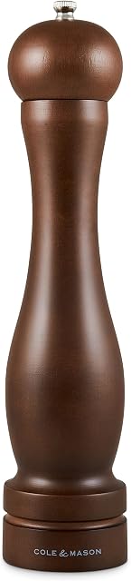 Cole & Mason HB1244P Forest Capstan | Dark Wood | Pepper Mill | Precision+/Adjustable Grind | Stained Beech Wood | 315mm | Single | Includes 1 x Pepper Grinder | Lifetime Mechanism Guarantee