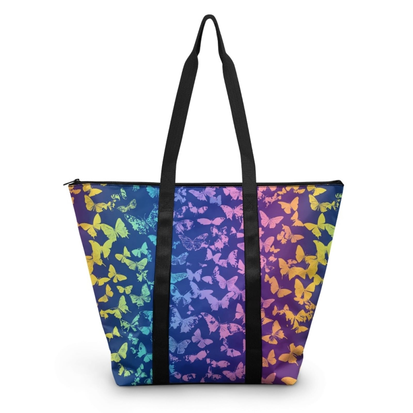 Tote Bag Tela Bolsa Tela Poliéster Bolsa Compra Plegable Bolso de Mano de Mujer Reutilizable Totebag Playa Cremallera Duradero Bolso Viaje