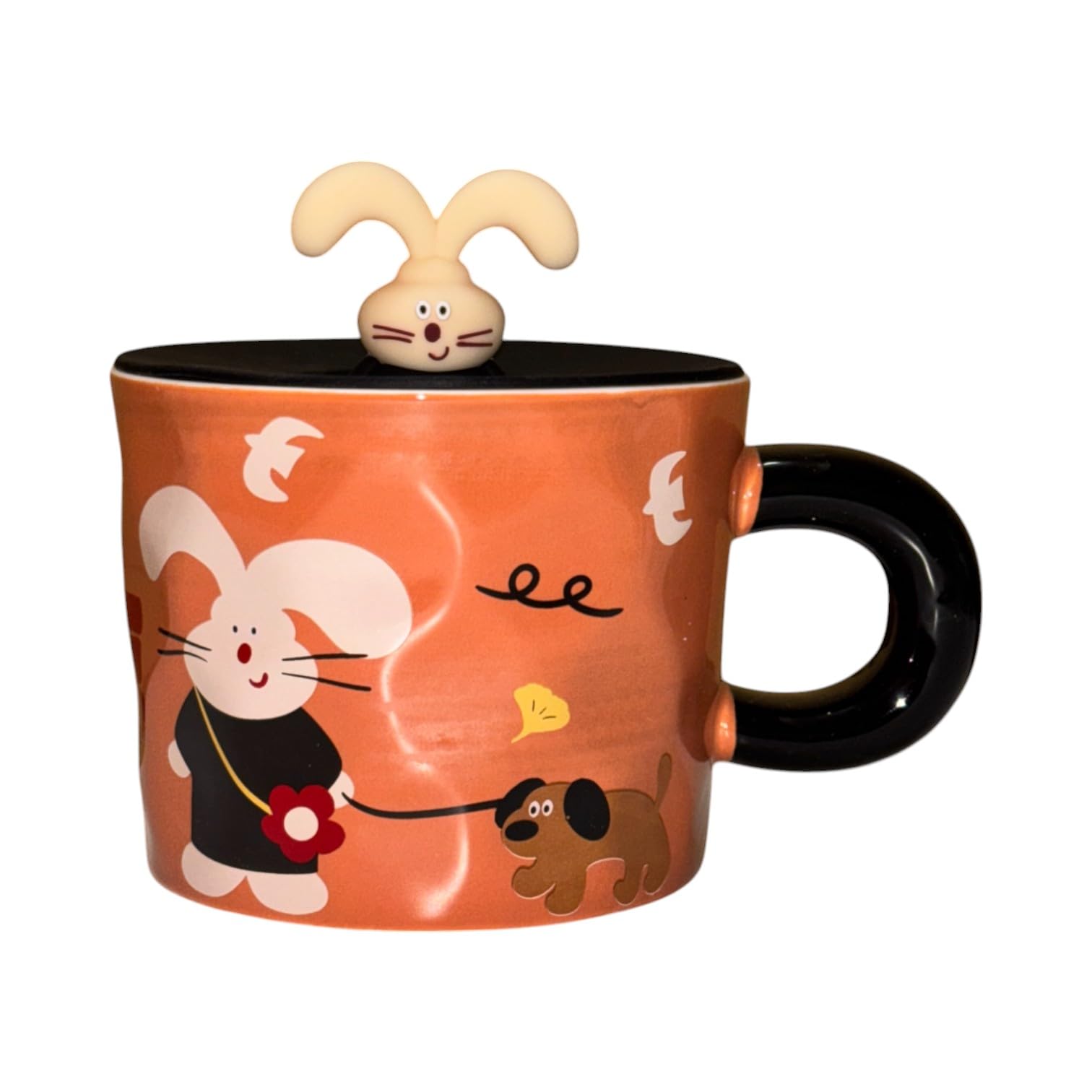 Buy Ayethic Radiant Rabbit Ceramic Mug with Lid | Cute Bunny