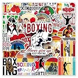 Boxing Stickers |50Pcs Boxing Waterproof Vinyl Decals for Bike Water Bottles Laptop Bicycle Refrigerator Cup Luggage Computer Mobile Phone Skateboard Decor
