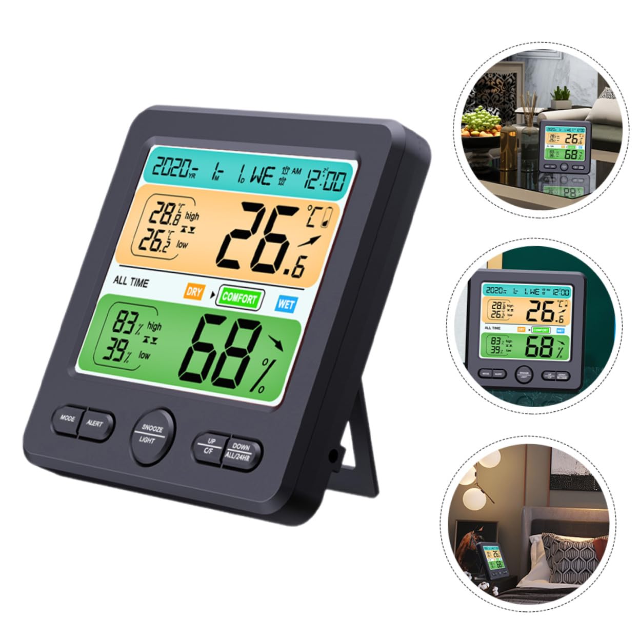 Termometro Digitale Igrometro Misuratore di Temperatura e Umidità Interna per Casa Ufficio Cucina Letto Ampio Display Leggibile e Pratico per Misurazioni Precise