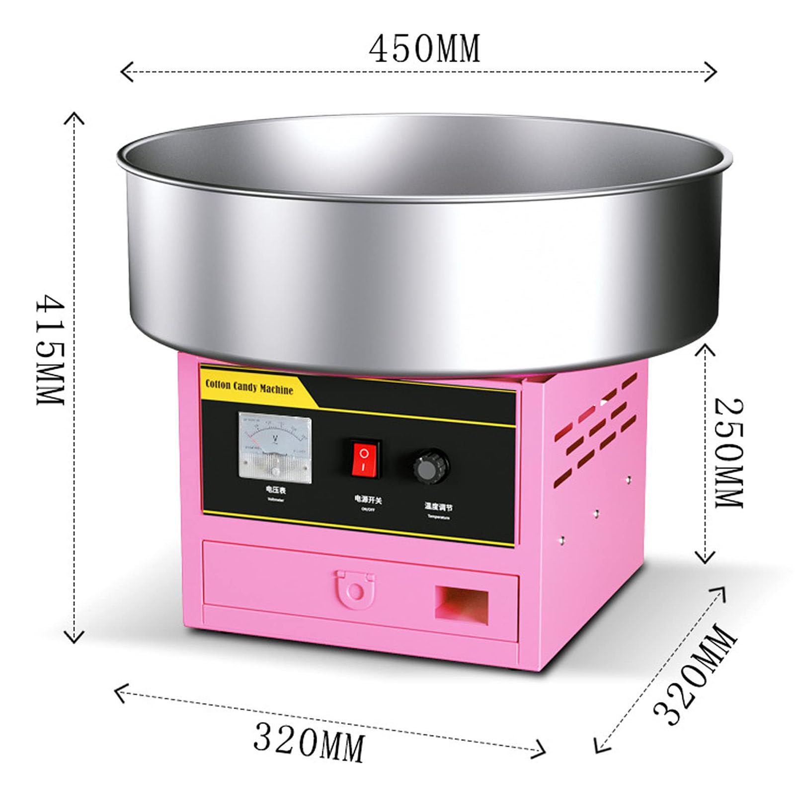 DPLXQPP 1200W Commercial Cotton Candy Maker Machine Marshmallow Machine, Electric DIY Cotton Candy Floss Sugar Machine for Birthday Partty Holiday Celebrations,Pink
