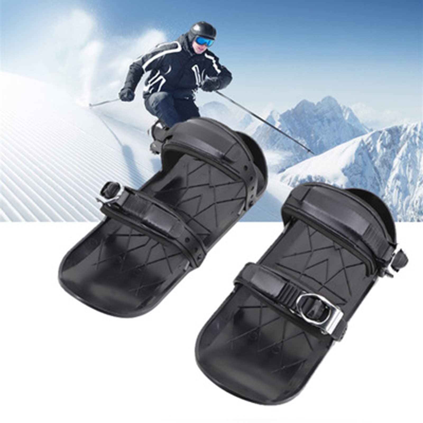 Mini Patins de Ski Courts pour la Neige Universelle Mini Patins à Neige Courts Réglables Planches à Neige Chaussures de Ski Légères Taille pour Adultes Hommes et Femmes,Ordinary Models