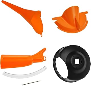 Rebacker Crankcase Fill Funnel Primary Case Oil Fill Drip-Free Oil Funnel Set with Oil Filter Cap Wrench for Harley 4pcs