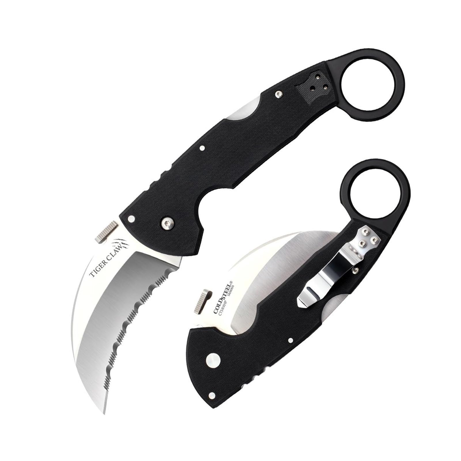 Cold Steel Tiger Claw 3" S35VN Razor-Sharp Blade 6" Easy-to-Grip G-10 Handle EDC Tactical Folding Knife with Tri-Ad Locking Mechanism