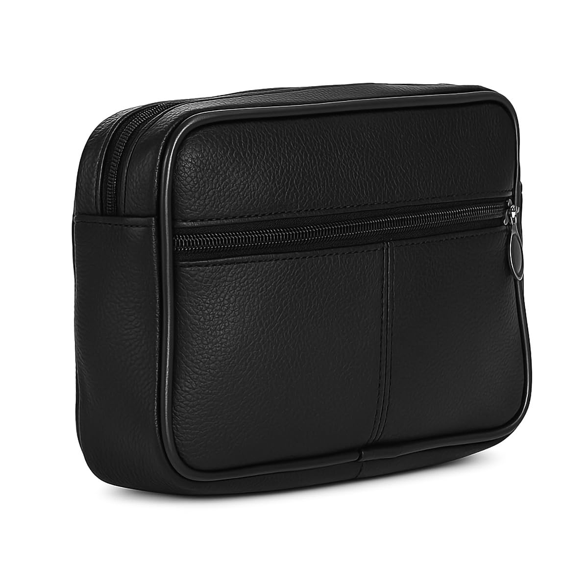 Borsa da polso da uomo in vera pelle bovina nera – piccola borsa a tracolla da uomo borsa a tracolla pochette con molti scomparti con chiusura lampo